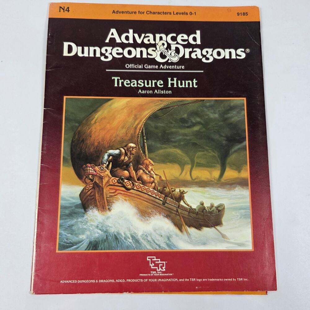 AD&D N4 Treasure Hunt TSR 9185 1986 Tri-Fold Cover ONLY No Module Booklet